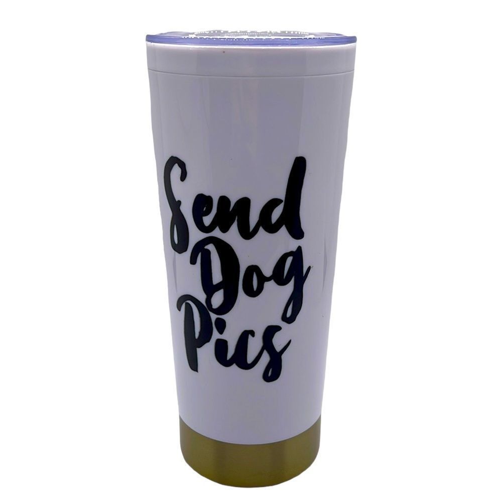NWT SEND DOG PICS 16oz Tumbler with Lid